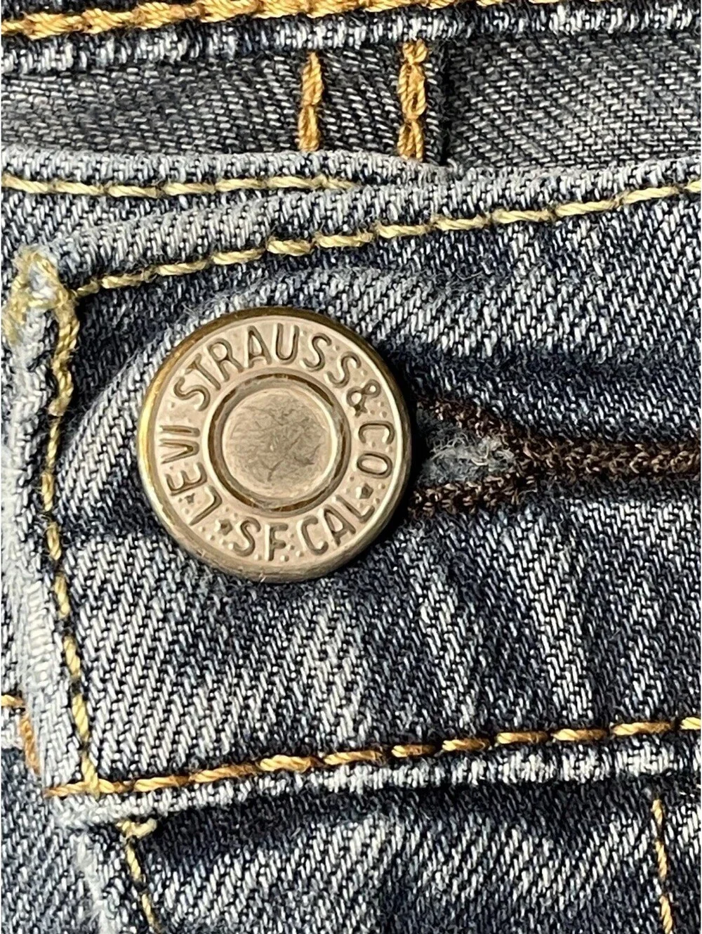 Levis 522 Jeans Mens 36x32 Medium Wash Blue Denim Straight Leg Five Pocket EUC
